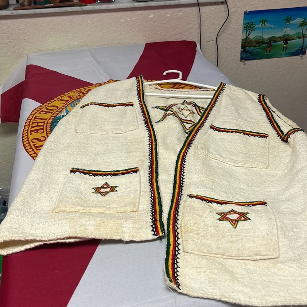 Yeah MON ! True RASTA VEST FROM BARBADOS handmade - Picture 3 of 3